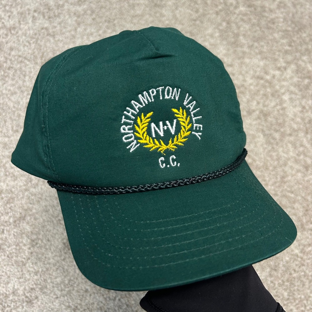 Vintage Northampton Valley Country Club Hat/Cap Snapback Rope Green Sewn